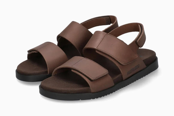 Mephisto Gautier Dark Brown Smooth Leather Sandal Mens US sizes 8-13 NEW