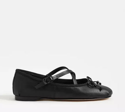 Circus by Sam Edelman Zuri Black Leather Ballet Flat Women sizes 6-10/NEW!!!