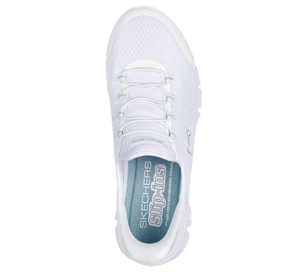 SKECHERS Slip-ins Glide-Step Pursuit White Silver Sneaker Women's sizes 5-11/NEW