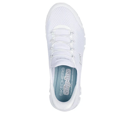 SKECHERS Slip-ins Glide-Step Pursuit White Silver Sneaker Women's sizes 5-11/NEW