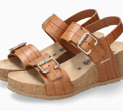 Mephisto Lissandra Hazelnut Croc Wedge Comfort Sandal Women's sizes 36-42 NEW!!!