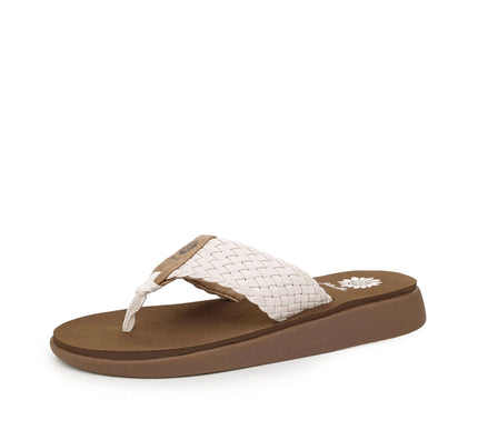 Yellow Box Gamma Cream Flatform Toe Post Sandal Women's sizes 6-10/NEW!