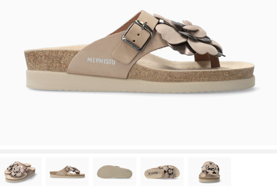 Mephisto Helen Flower Light Taupe Comfort Sandal Women's sizes 35-42 NEW!!!