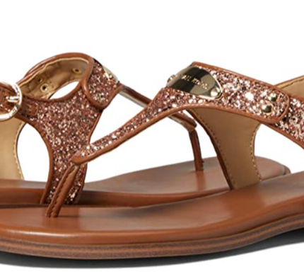 Michael Kors MK Plate Rose Gold Chunky Glitter Sandal Women's sizes 5-11/NEW!!!