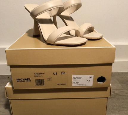 Michael Michael Kors Clara Sandal Light Cream Leather Women's US sizes 6-10/NEW!