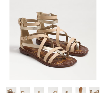 Sam Edelman Gibbs Natural Sand Leather Gladiator Sandal Womens US sizes 6-10/NIB