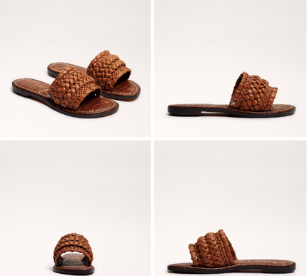 Sam Edelman Giada Brown Woven Leather Slide Sandal Women's US sizes 6-10/NIB!!!