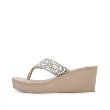 Yellow Box Enola Taupe Wedge Toe Post Sandal Women's sizes 6-10/NEW!