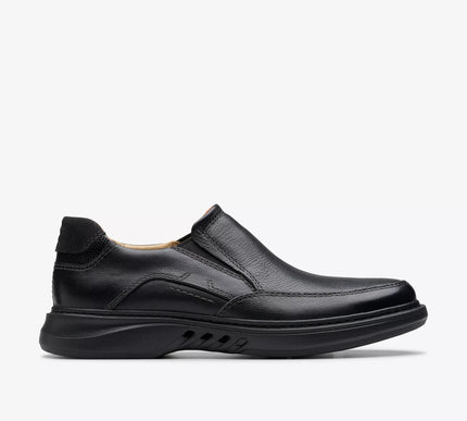 Clarks Un Briley Step Black Leather Loafer Shoe Mens US sizes 7-15 NEW Wide
