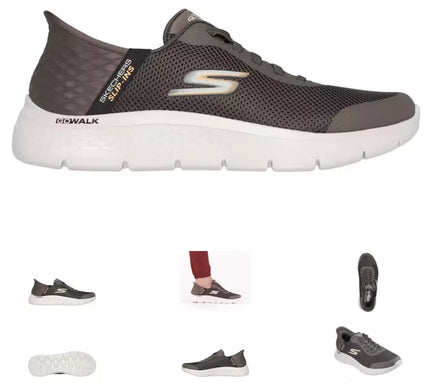 SKECHERS Go Walk Flex Hands Free Brown Slip-ins Sneaker Men's sizes 7-14/NEW!!!