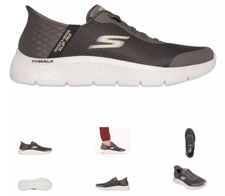 SKECHERS Go Walk Flex Hands Free Brown Slip-ins Sneaker Men's sizes 7-14/NEW!!!