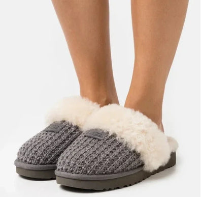 UGG Cozy Knit Charcoal Shearling Slippers Women's US sizes 5-12-NEW