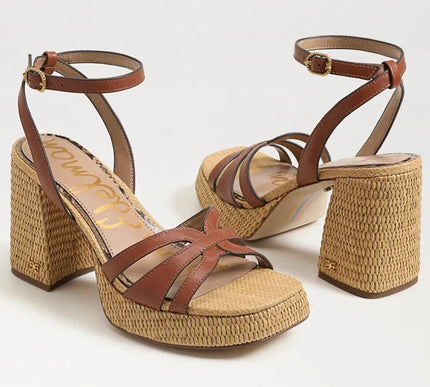 Sam Edelman Reese Rich Cognac Leather Platform Heel Women's sizes 6-10/ NEW!!!
