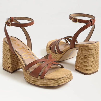 Sam Edelman Reese Rich Cognac Leather Platform Heel Women's sizes 6-10/ NEW!!!
