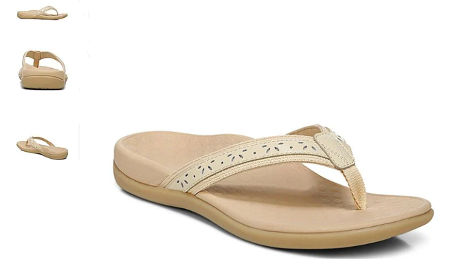 Vionic Tide Casandra Semolina Leather Sandal Flip Flop Women's US sizes 5-12 NEW