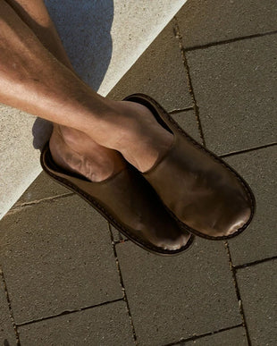 VIBAe Roma Cocoa Brown Slip On Loafer Mule EU Unisex sizes W6/36-M15/48