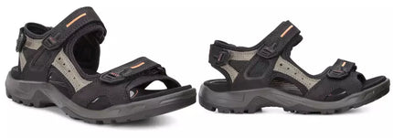 ECCO Yucatan Black/Mole/Black Adjustable Comfort Sandal Men's size 40-49/6-15NEW