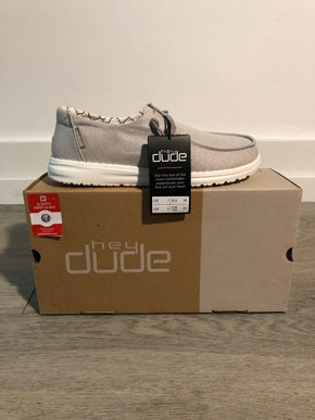 Hey Dude Wendy Sparkling Pearl Canvas Sneaker Shoe Women's Sizes US 6-10/NEW!!!