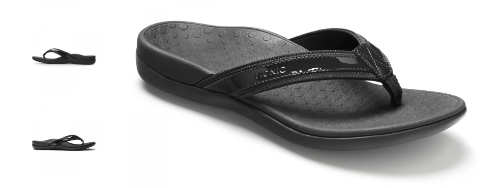 Vionic Tide II Black Toe Post Sandal Flip Flop Women's US sizes 5-12 NEW!!!
