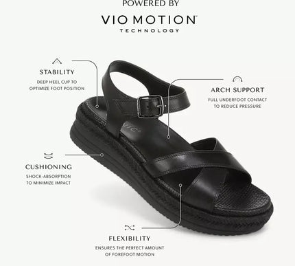 Vionic Mar Navy Multi Leather Strappy Sandal Arch Support Women's size 5-11/NEW!