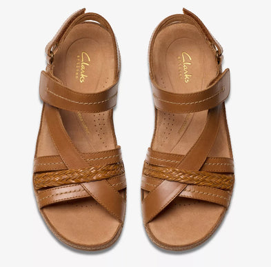 Clarks Cecily Tan Strappy Sandal Womens sizes US 5-11 NEW!!!