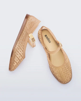 Melissa Possession Harper Ballerina Flat in Clear Beige Womens US sizes 6-10