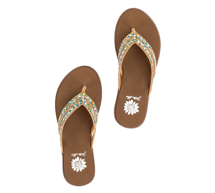 Yellow Box Dalia Turquoise Multi Flip Flop Sandal Women's sizes 6-10/NEW!!!