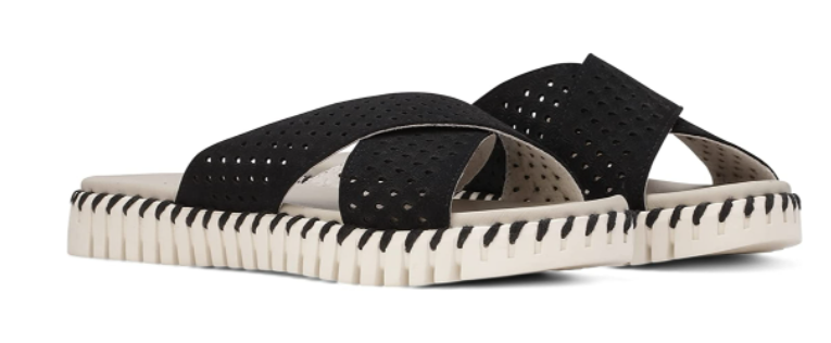 Ilse Jacobsen Tulip 1575 Black Cross Band Sandal Slide Women's EU sizes 36-41NEW