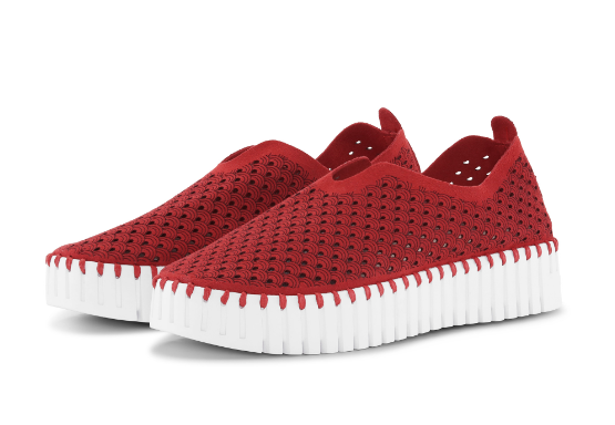 Ilse Jacobsen Tulip 3373 Platform Deep Red Slip-on Women's EU sizes 36-41 NEW!!