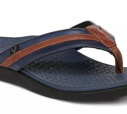 Vionic Tide II Navy/Brown Comfort Sandal Flip Flop Men's US sizes 7-14 NEW!!!