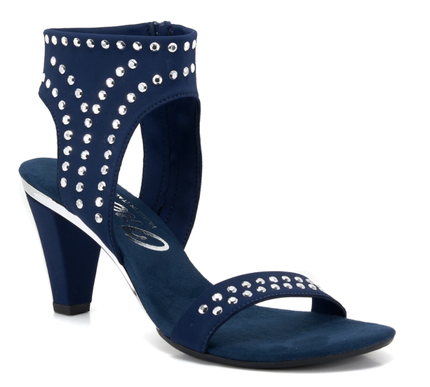 Onex Showgirl Navy w/Studs Elastic Heeled Sandal Women's sizes 6-11/NEW!!!