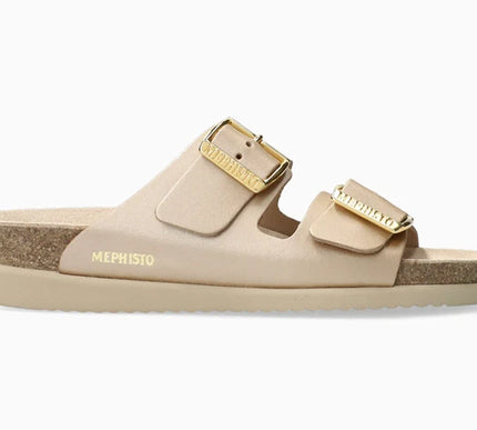 Mephisto Hester Platinum Leather Slide Sandal Womens sizes 35-42 NEW