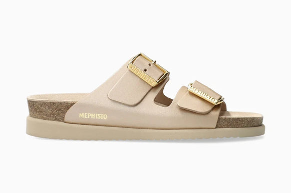 Mephisto Hester Platinum Leather Slide Sandal Womens sizes 35-42 NEW
