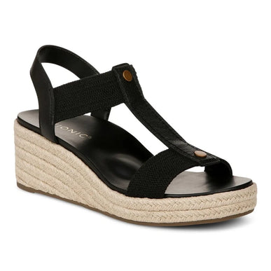Vionic Calera Black Leather Slingback Wedge Sandal Women's sizes 5-11/NEW!!!