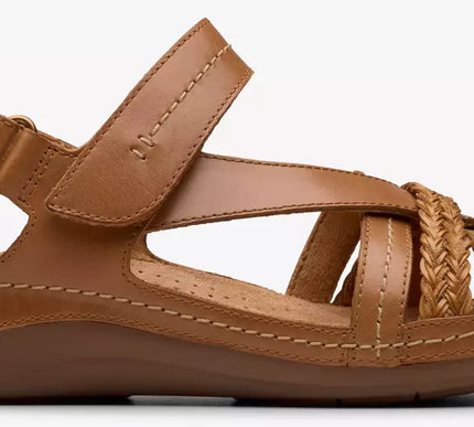 Clarks Cecily Tan Combination Strappy Sandal Women's sizes US 5-11 NEW!!!