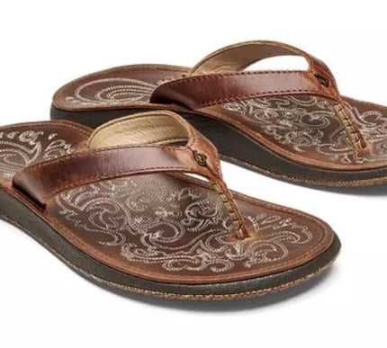 Women's Olukai Paniolo Natural Flip Flop Comfort Sandal US Sizes 5-11 NIB!!