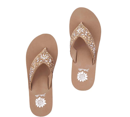 Yellow Box Enola Tan Wedge Toe Post Sandal Women's sizes 6-10/NEW!