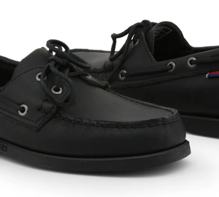Sebago Docksides Portland Total Black Boat Shoe Men's US sizes 7-15 Medium/NEW!!