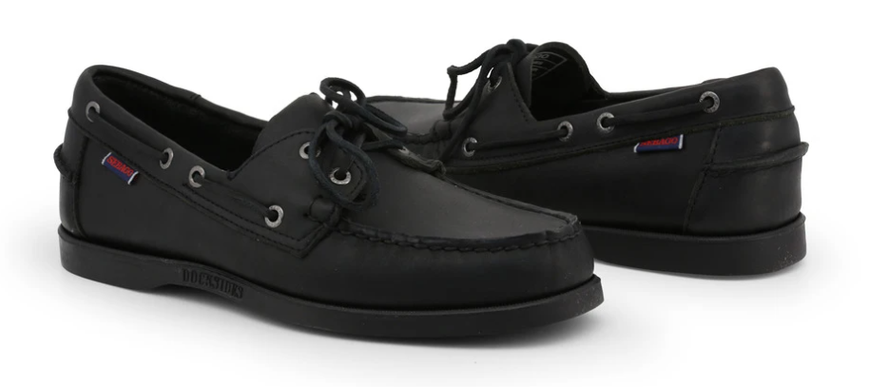 Sebago Docksides Portland Total Black Boat Shoe Men's US sizes 7-15 Medium/NEW!!