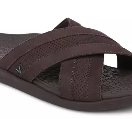 Vionic Tide Slide Chocolate Comfort Sandal Cross Slide Men's US sizes 7-14 NEW!!
