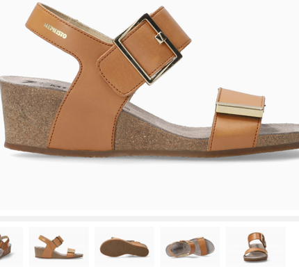 Mephisto Morgana Chestnut/Brandy Wedge Comfort Sandal Women's sizes 35-42 NEW!!!