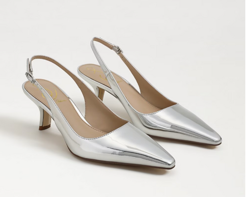 Sam Edelman Bianka Slingback Soft Silver Metallic Pump Women's sizes 6-11/ NEW!!