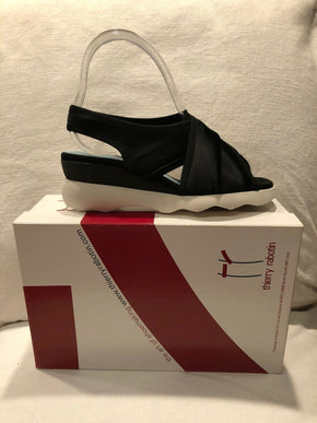 Thierry Rabotin Black w White Bottom Comfort Sandal Women's Sizes 36-42/6-12/NEW