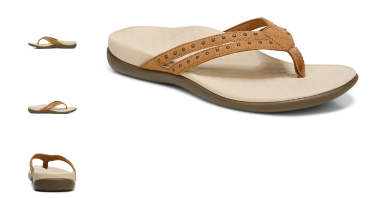 Vionic Tasha Toffee Toe Post Sandal Flip Flop Women's US sizes 5-12 NEW!!!