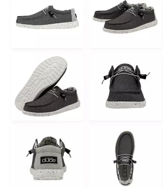 Hey Dude Wally Stretch Opal Black Sneaker Shoe Men's Sizes US 8-14/NEW!!!!
