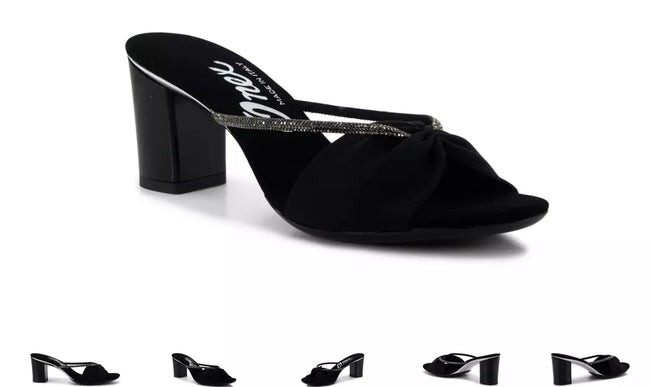 Onex Astoria Black Elastic Evening Slide Sandal Women's US sizes 5-11/NEW!!!
