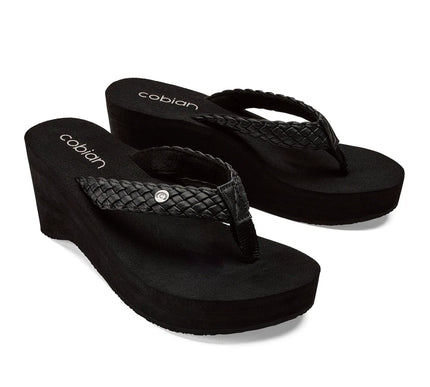 Cobian Zoe Black Leather  Wedge Comfort Sandal Women's US Sizes 5-11 NIB!!