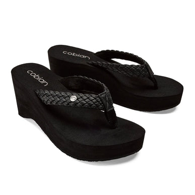 Cobian Zoe Black Leather  Wedge Comfort Sandal Women's US Sizes 5-11 NIB!!