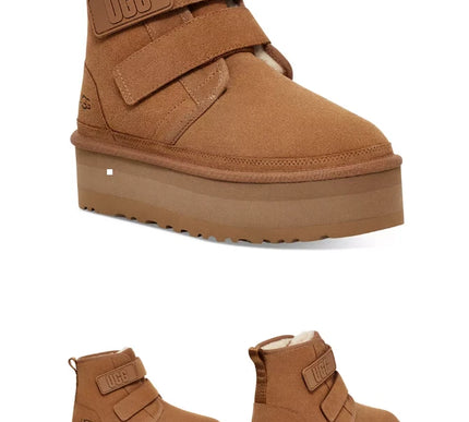 UGG Neumel Platform Chestnut Suede Strap Boot-Booties Women's US sizes 5-12-NEW