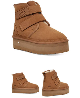 UGG Neumel Platform Chestnut Suede Strap Boot-Booties Women's US sizes 5-12-NEW